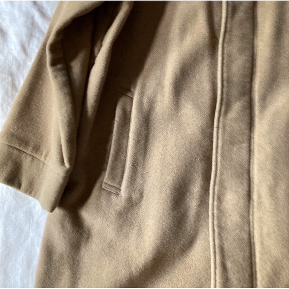 Mens hooded wool overcoat J Crew, concealed front zipper snaps 2 front pockets - Picture 3 of 11